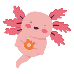 Netter Baby-Axolotl-Donut-Charakter PNG-Design