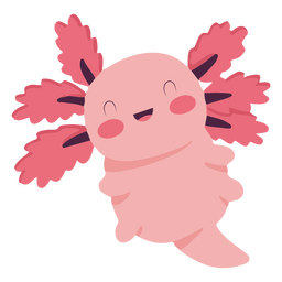 Cute baby axolotl happy character PNG Design Transparent PNG