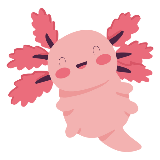 Netter Baby-Axolotl-glücklicher Charakter PNG-Design