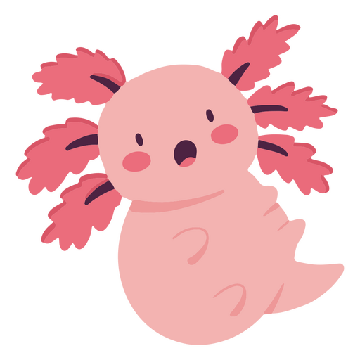 Netter Baby-Axolotl überraschter Charakter PNG-Design