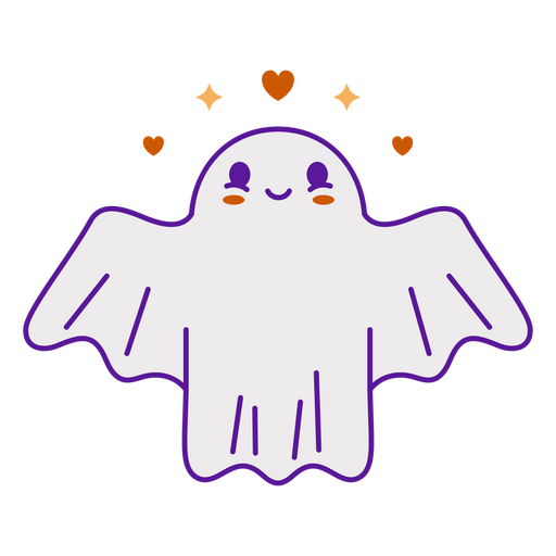 Cute ghost with hearts PNG Design