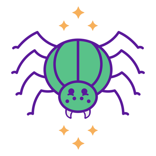 Cute colorful spider PNG Design