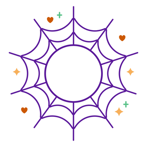 ?cone de halloween teia de aranha colorida Desenho PNG
