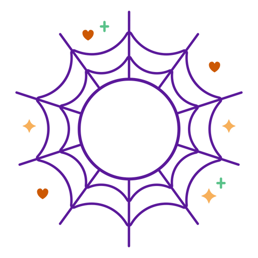 ícone de halloween teia de aranha colorida Desenho PNG