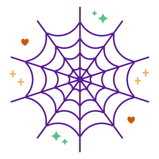 Colorful sparkly spiderweb PNG Design