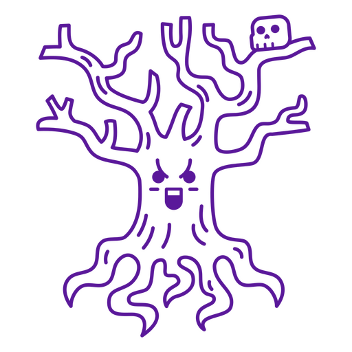 Cute angry halloween tree PNG Design