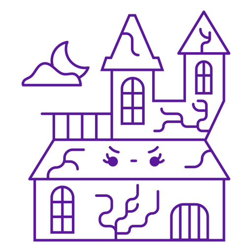 Haunted house character icon PNG Design
