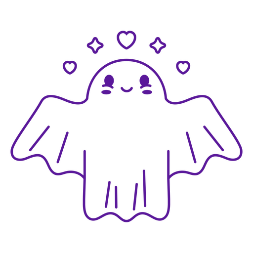 Lindo personaje de dibujos animados fantasma Diseño PNG