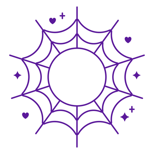 Nettes Spinnennetz mit Herzen PNG-Design