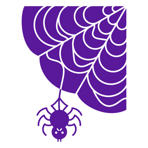 Aranha fofa em uma teia de aranha Desenho PNG