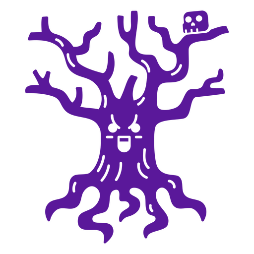 Angry haunted tree cutout PNG Design