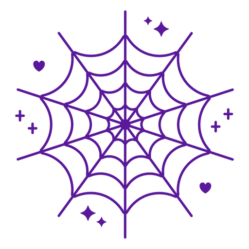 Cute sparkly spider web PNG Design
