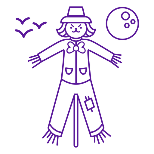 Angry scarecrow character PNG Design