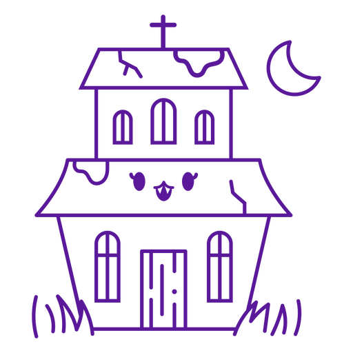 Haunted mansion cute character PNG Design