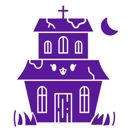 Cute haunted house chartoon character PNG Design