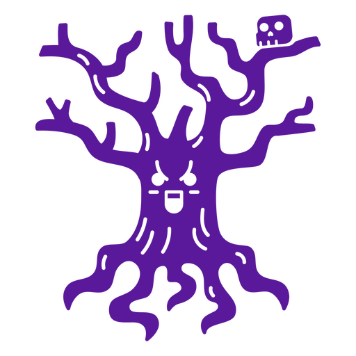 Personagem de árvore de halloween com raiva Desenho PNG