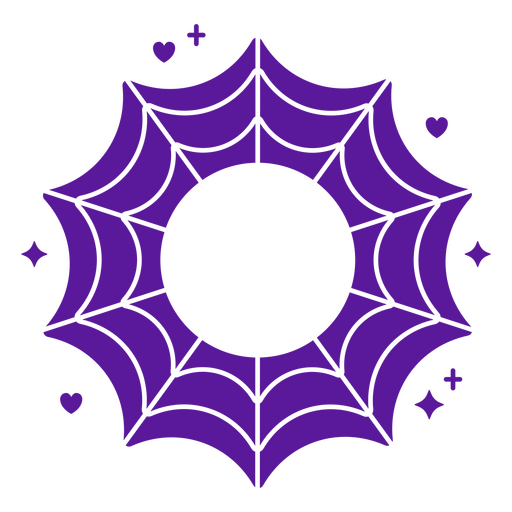 Ícone de halloween de teia de aranha brilhante Desenho PNG