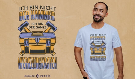 Design alemão de t-shirt com ferramenta de martelo