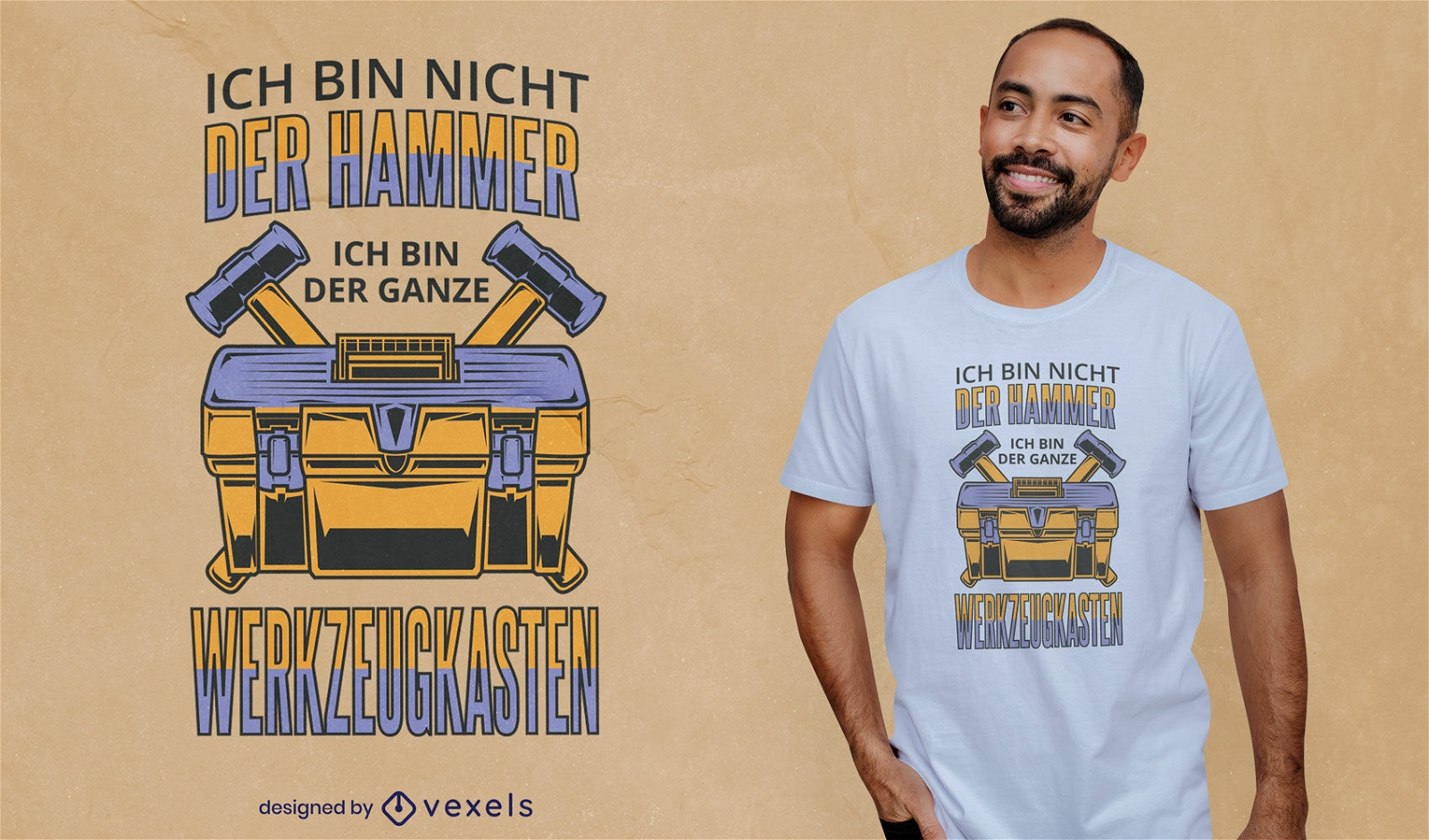 Deutsches Hammerwerkzeug-Wortspiel-T-Shirt-Design