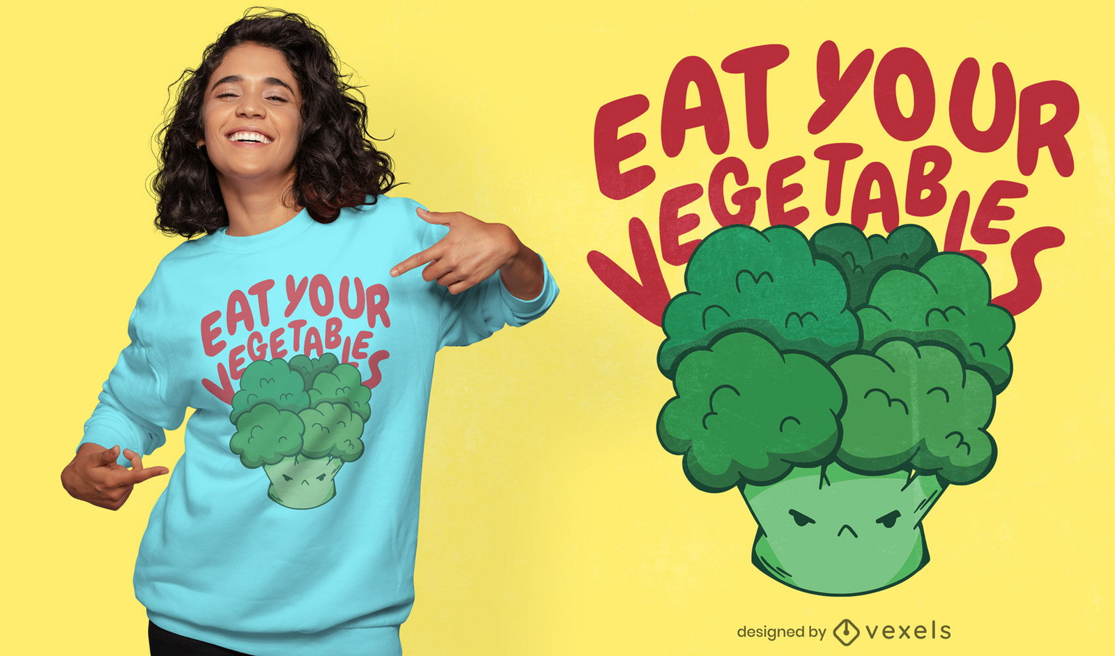 Coma su diseño de camiseta de verduras.