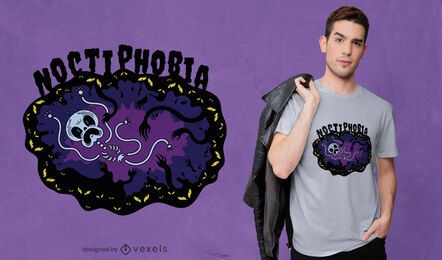 Design de camisetas Medo da noite