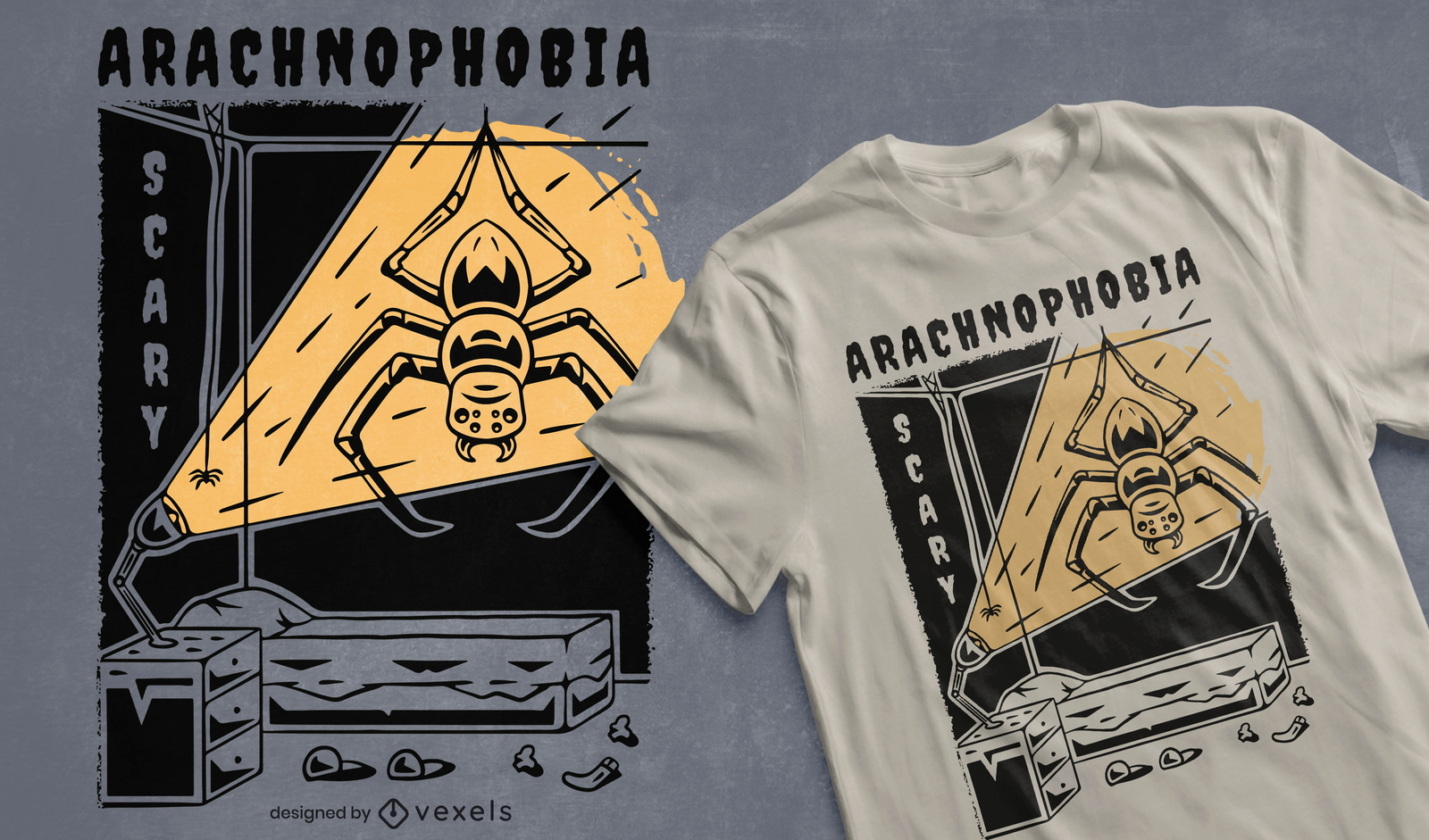 Diseño de camiseta espeluznante Arachnophobia