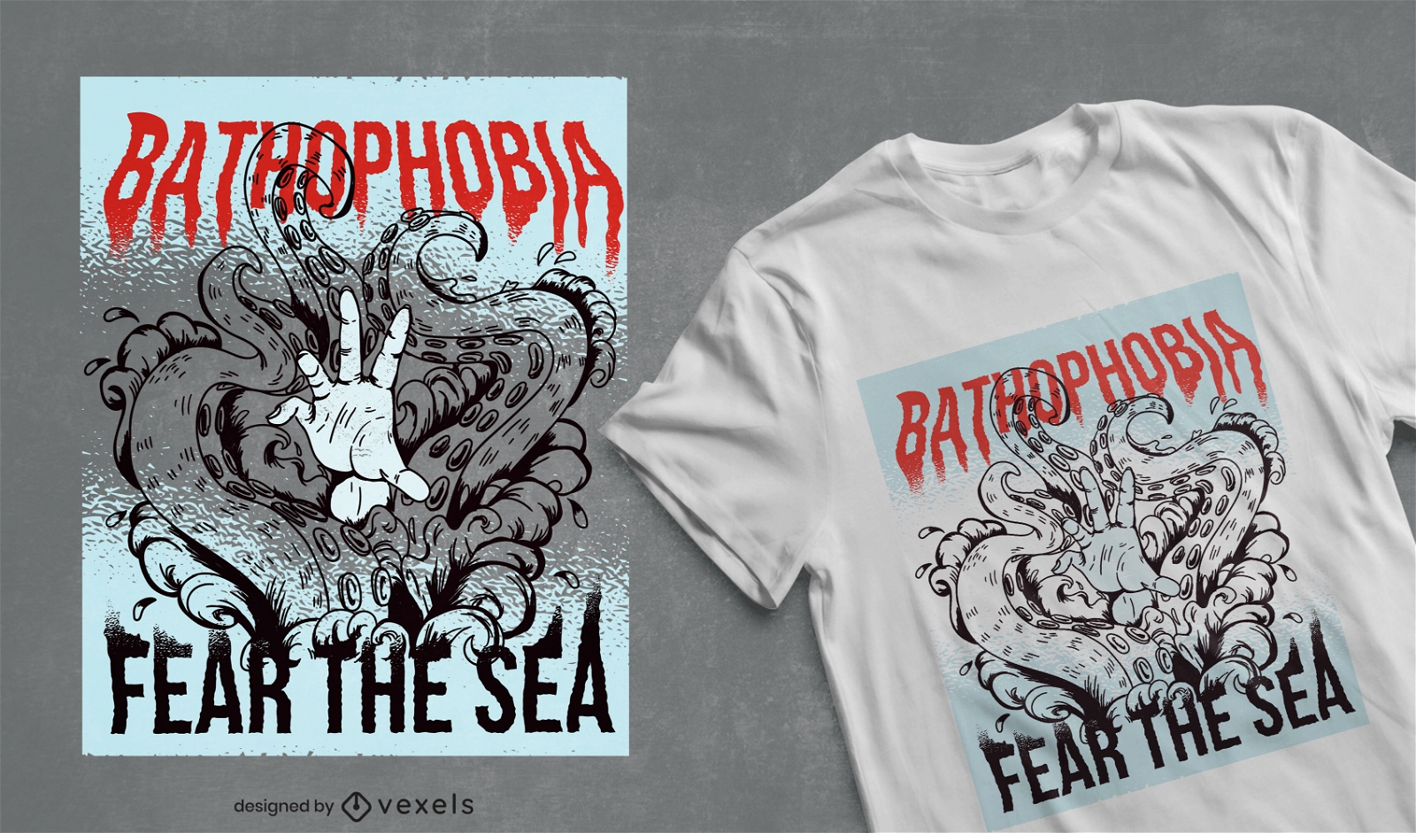 Dise?o de camiseta de miedo al mar