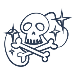 Esqueleto brilhante do sinal do perigo do veneno Desenho PNG Transparent PNG
