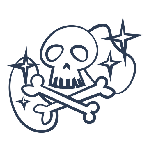 Poison danger sign sparkly skeleton  PNG Design