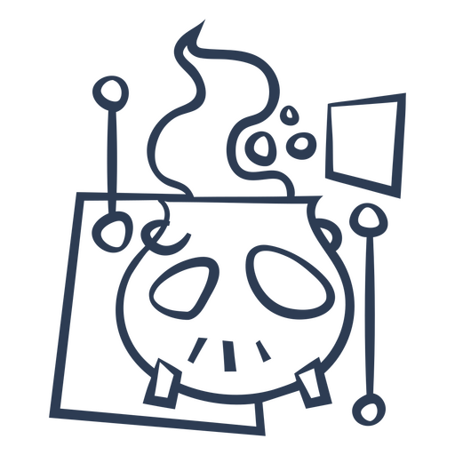 Mid century poison spell pot icon PNG Design