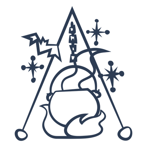 Poison spell magic pot mid century icon PNG Design