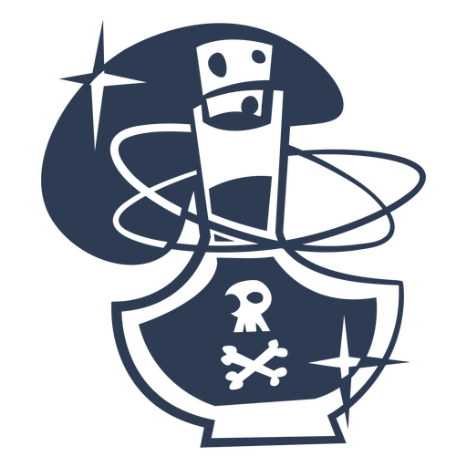 Garrafa de veneno ícone de meados do século Desenho PNG