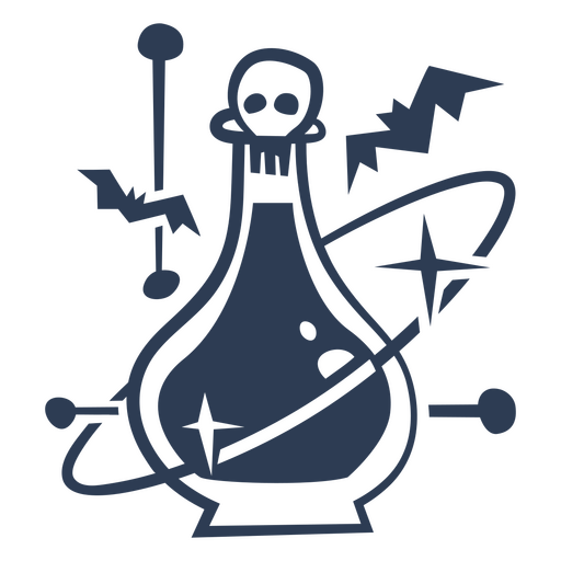 Sparkly poison bottle with bats PNG Design
