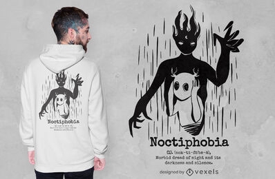Diseño de camiseta espeluznante Noctiphobia