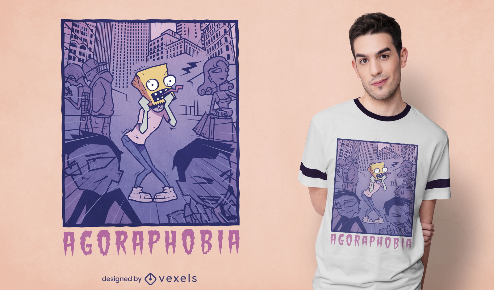 Design incrível de camisetas com agorafobia