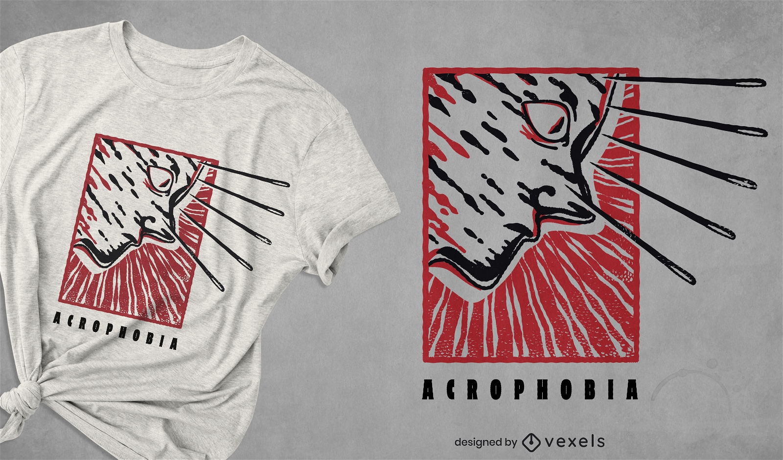 Gruseliges Akrophobie-T-Shirt-Design