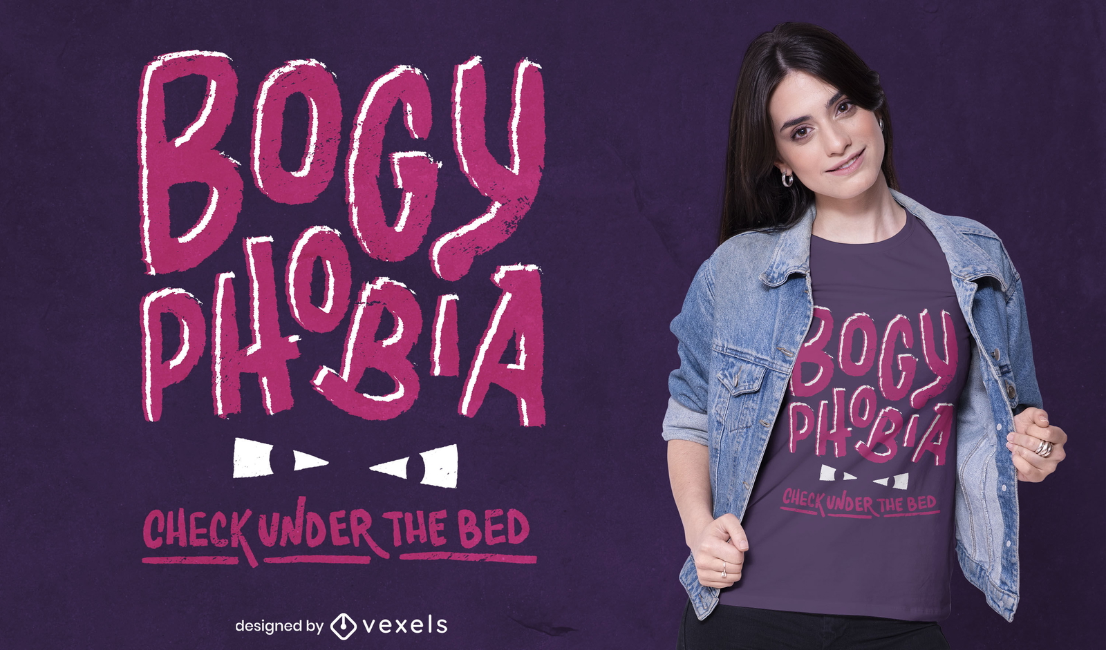 Diseño de camiseta aterradora bogyphobia