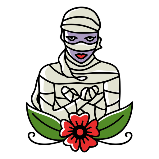 Personaje de momia floral Diseño PNG