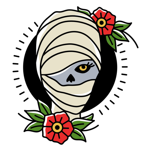 tatuagem floral de múmia Desenho PNG