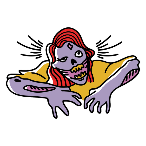 Gruselige Zombiefrau PNG-Design