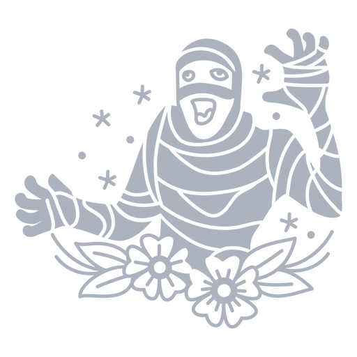 Floral mummy screaming PNG Design