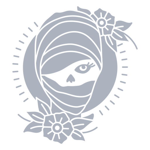 Cara de múmia floral Desenho PNG
