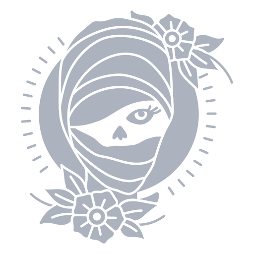 Floral mummy face PNG Design