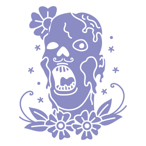 Floral spooky zombie PNG Design