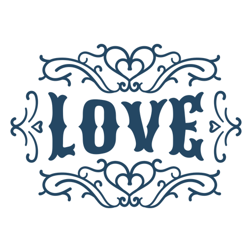 Love quote ornamental sign PNG Design