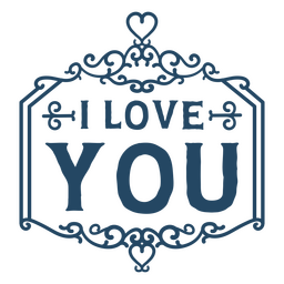 Te amo cita ornamental Diseño PNG