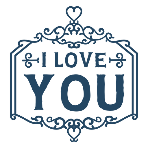 I love you ornamental quote  PNG Design