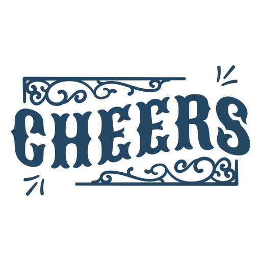 Cheers quote ornamental sign PNG Design