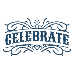 Celebre la cita signo ornamental Diseño PNG
