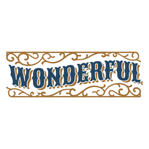 Wonderful quote ornamental sign PNG Design